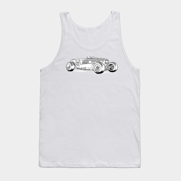 Ford Hot Rod Yellow Wireframe Tank Top by Auto-Prints